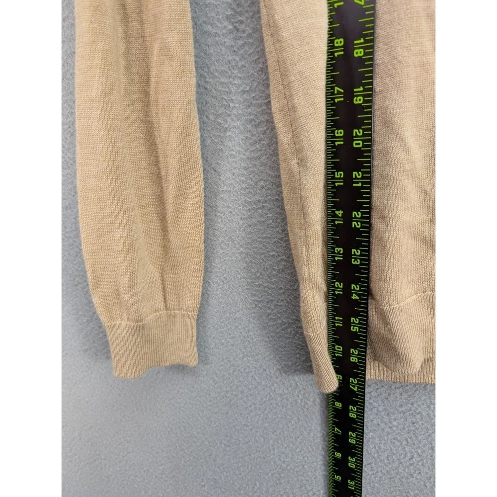 Duluth Trading Co Sweater Womens Sz Small Merino Wool V-Neck Pullover Preppy Tan